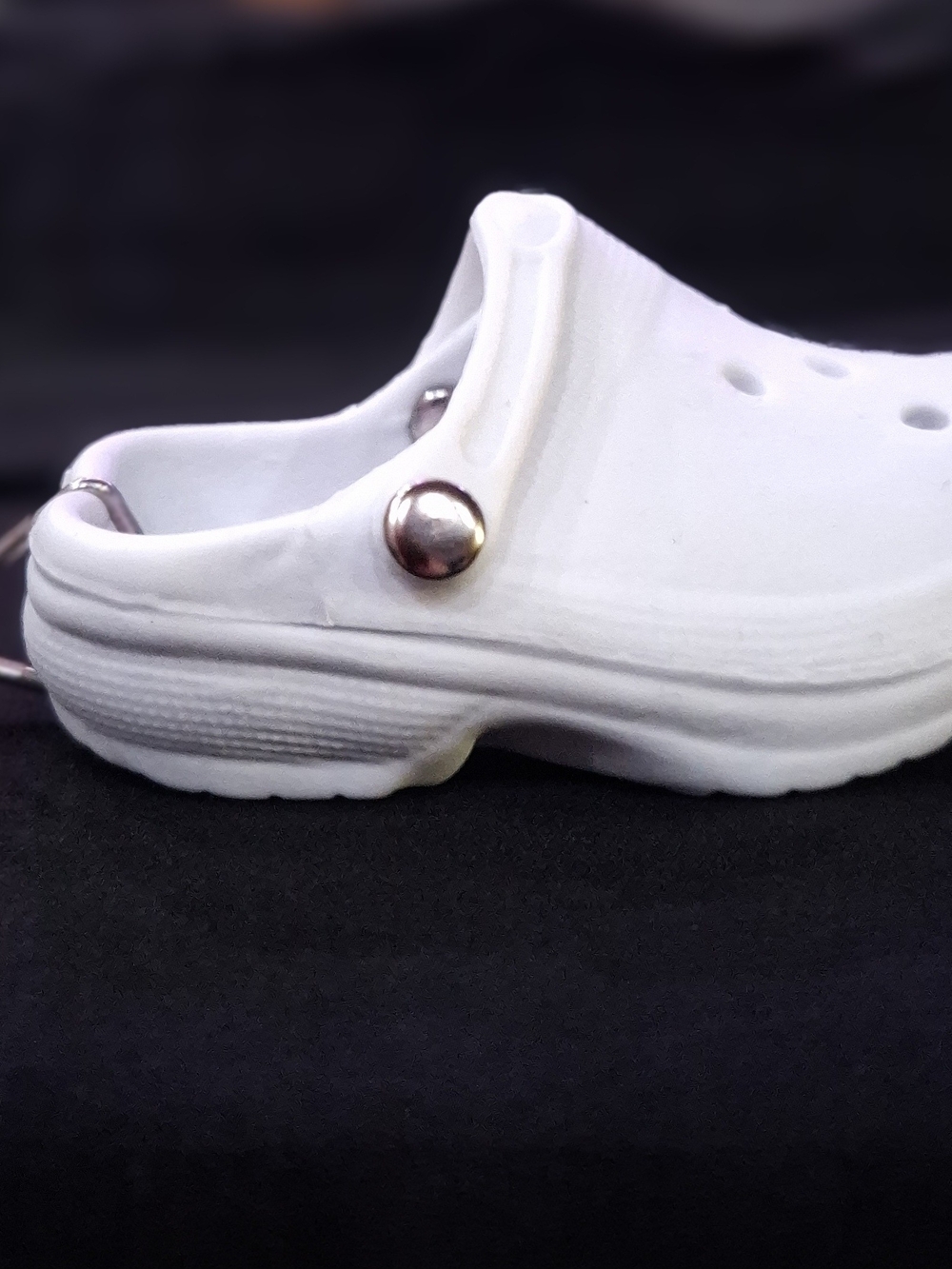 Mini White Clog-Style Shoe Keychain - Accessory - Picture 2 of 3